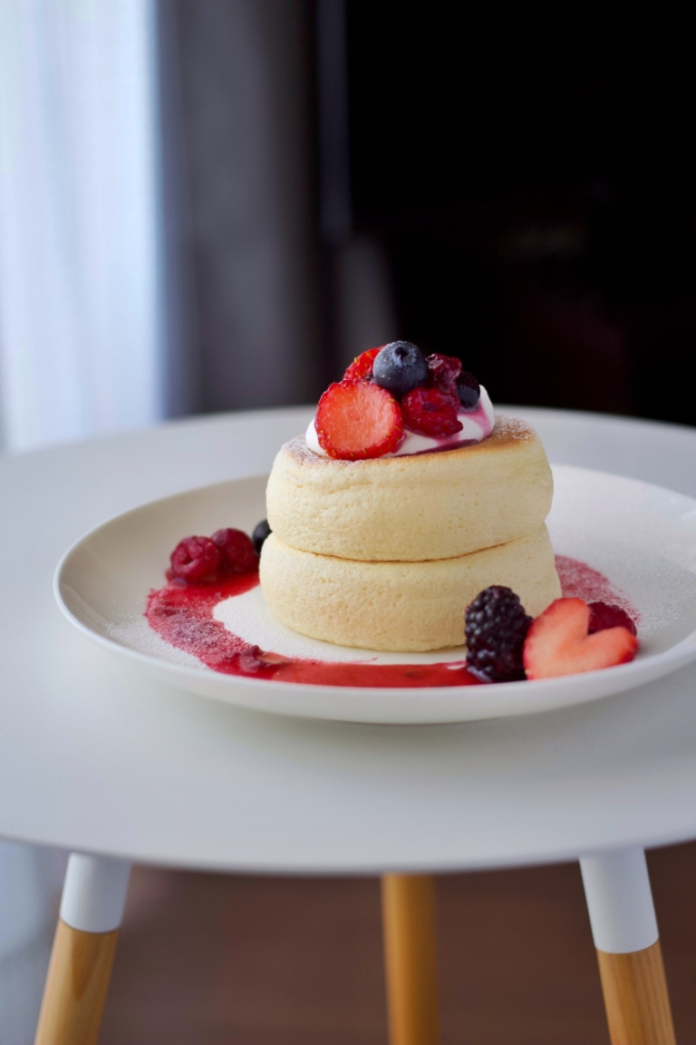 Mixed Berry Sauce Pancakes INDY ASSA